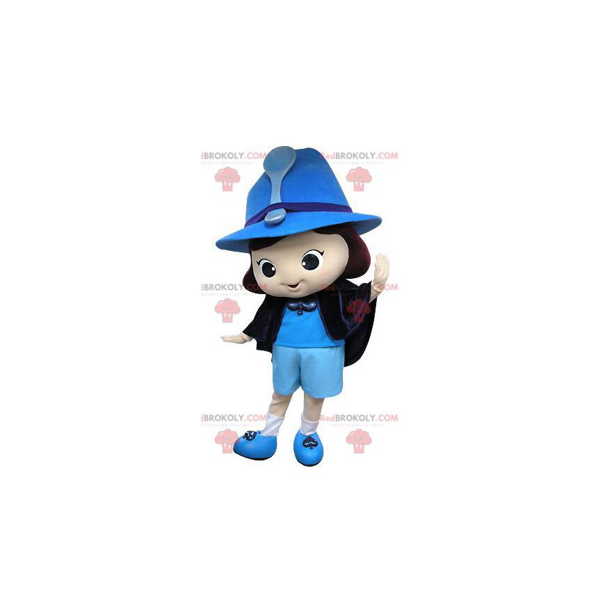 Mascota de hadas mago azul - Redbrokoly.com