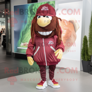 Maroon Hamburger mascotte...