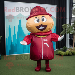 Maroon Hamburger maskot...