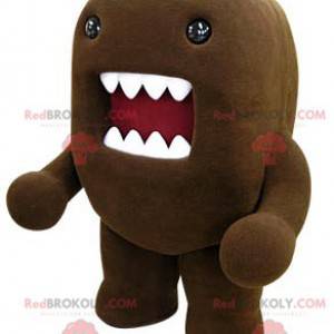 Domo Kun maskotbrunt monster med en stor mund - Redbrokoly.com