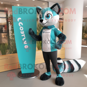 Cyan Civet mascotte kostuum...