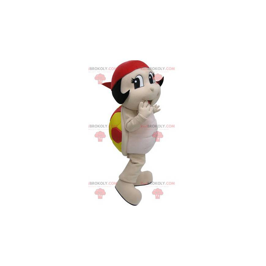 Maskot červená a žlutá Beruška. Želva maskot - Redbrokoly.com Maskot červená a žlutá Beruška. Želva maskot - Redbrokoly.com