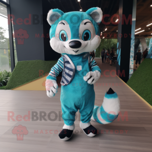 Cyan Civet maskot kostume...