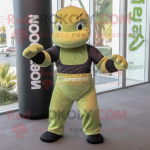 Olive Komodo Dragon maskot...