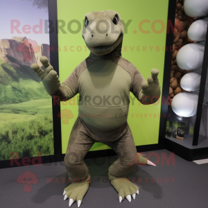 Oliven Komodo Dragon maskot...