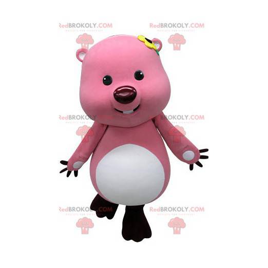 Mascotrosa og hvit bever. Otter maskot - Redbrokoly.com