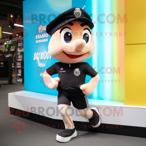 nan Police Officer mascot costume character dressed with a Running Shorts and Wraps