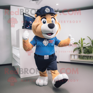 nan Police Officer mascot costume character dressed with a Running Shorts and Wraps