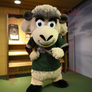 Olive Suffolk Sheep maskot...