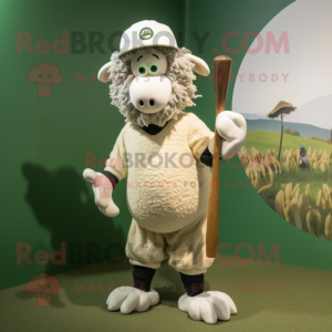 Olive Suffolk Sheep maskot...