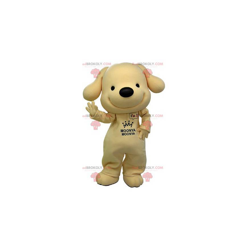 Mascotte cane giallo e nero molto sorridente - Redbrokoly.com