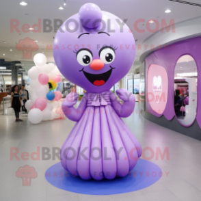 Lavender Heart Shaped Balloons mascot costume character dressed with a Maxi Skirt and Watches