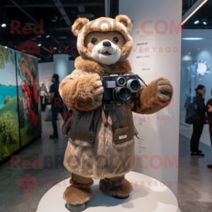 nan Camera mascot costume character dressed with a Parka and Suspenders