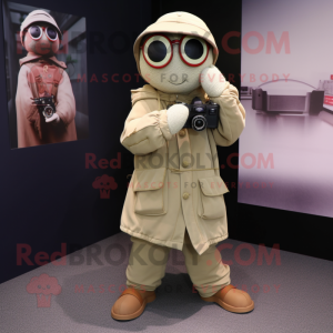 nan Camera mascot costume character dressed with a Parka and Suspenders