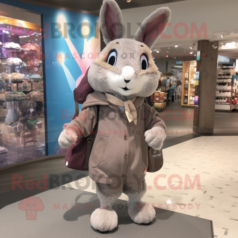 nan Wild Rabbit mascot costume character dressed with a Hoodie and Handbags