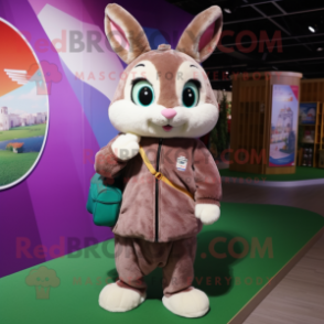 nan Wild Rabbit mascot costume character dressed with a Hoodie and Handbags