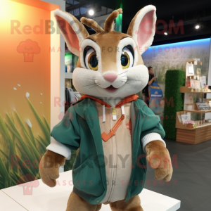 nan Wild Rabbit mascot costume character dressed with a Hoodie and Handbags
