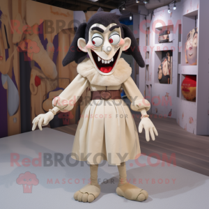 Beige Vampyr maskot kostym...