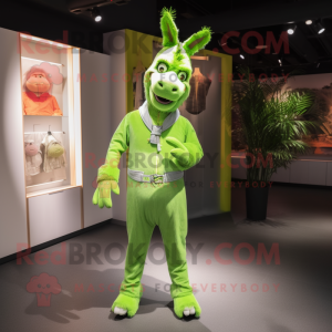 Lime Green Donkey mascotte...