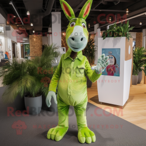 Lime Green Donkey mascotte...