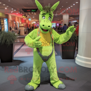 Lime Green Donkey maskot...