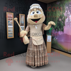 Beige sekkepipe maskotdrakt...