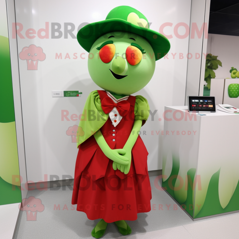 nan Apple mascot costume character dressed with a Wrap Dress and Tie pins nan Apple mascot costume character dressed with a Wrap Dress and Tie pins