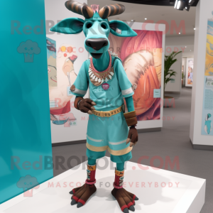 Turquoise Okapi mascotte...