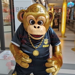 Gouden Chimpansee mascotte...
