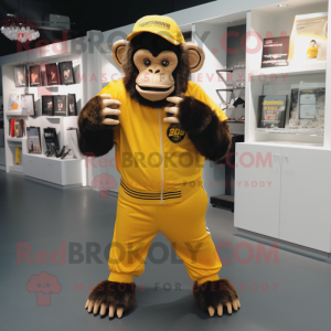 Gouden Chimpansee mascotte...