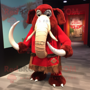 Rød Mammoth maskot drakt...