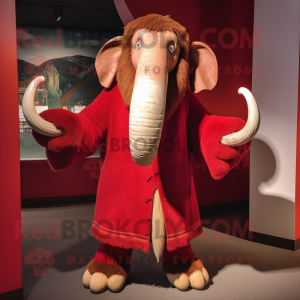 Rød Mammoth maskot kostume...