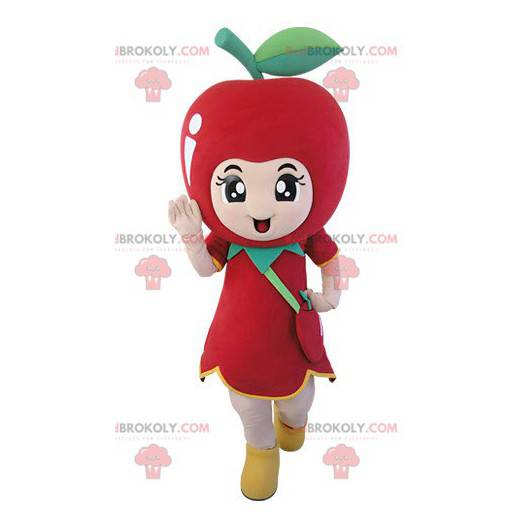 Jätte rött äpplemaskot. Fruktmaskot - Redbrokoly.com