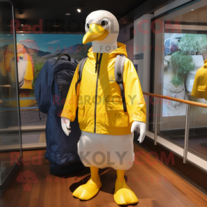 Gul Albatross maskot kostym...