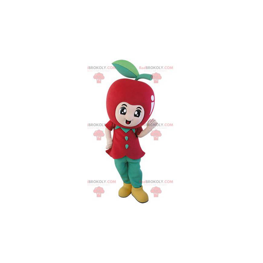 Mascotte gigante della mela rossa. Mascotte di frutta -