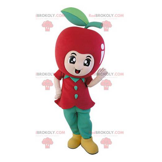 Jätte rött äpplemaskot. Fruktmaskot - Redbrokoly.com
