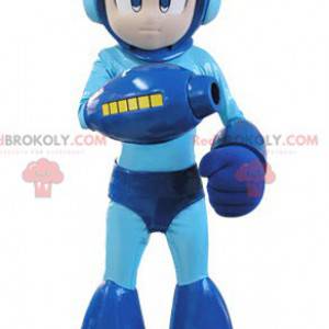 Futuristic character mascot dressed in blue - Redbrokoly.com