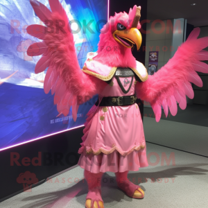 Pink Roosters maskot drakt...