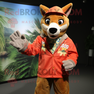 nan Dingo mascot costume character dressed with a Romper and Gloves