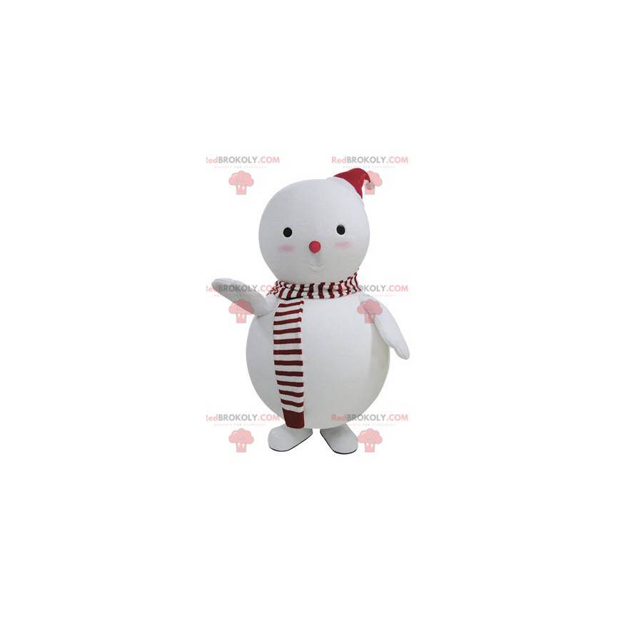 Mascote do boneco de neve branco e vermelho - Redbrokoly.com