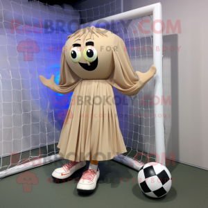 Tan Soccer Goal mascotte...