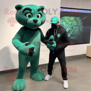 Green Panther maskot drakt...