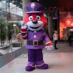 Purple Fire Fighter maskot...