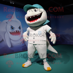 Witte Megalodon mascotte...