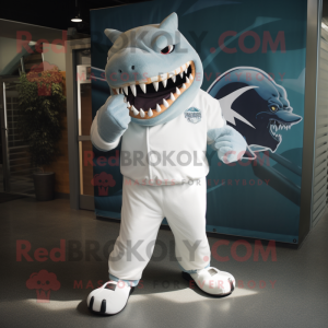 Witte Megalodon mascotte...