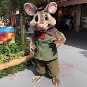 Olive Ratatouille mascot costume character dressed with a Corduroy Pants and Wraps