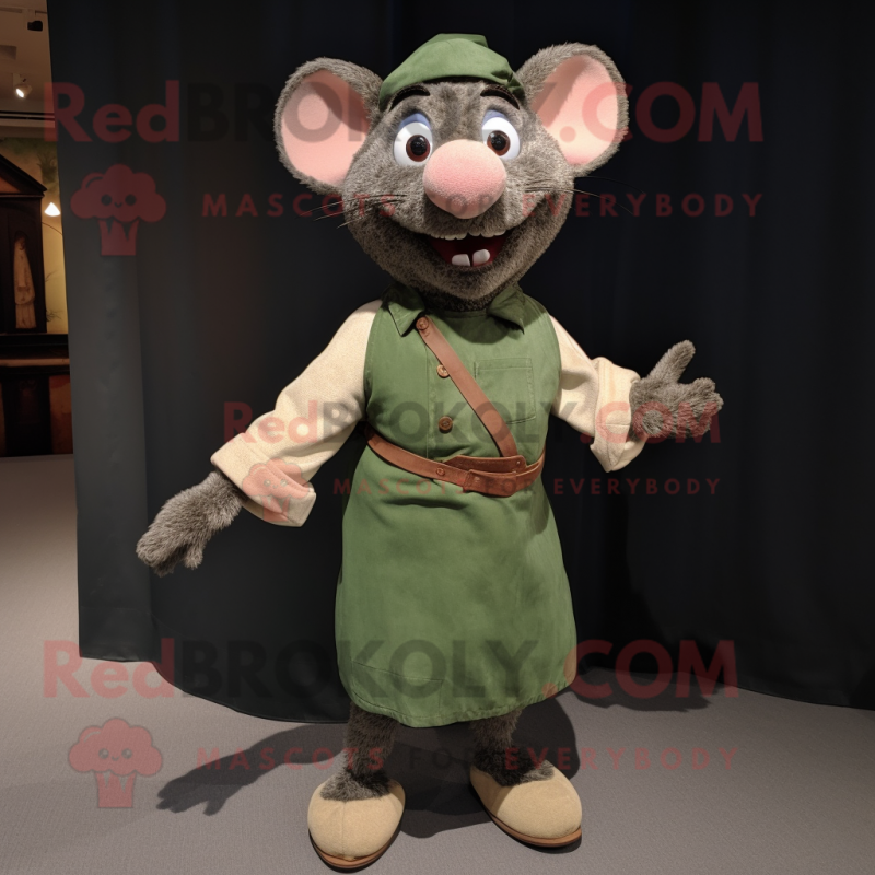 Olive Ratatouille mascot costume character dressed with a Corduroy Pants and Wraps Olive Ratatouille mascot costume character dressed with a Corduroy Pants and Wraps