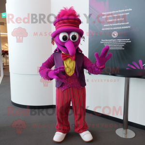 Magenta Stilt Walker maskot...