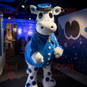 Blue Cow maskot drakt figur...