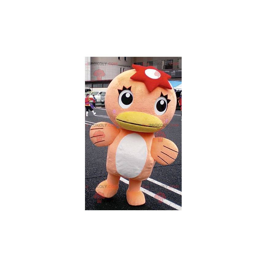 Mascote de pato laranja e branco - Redbrokoly.com